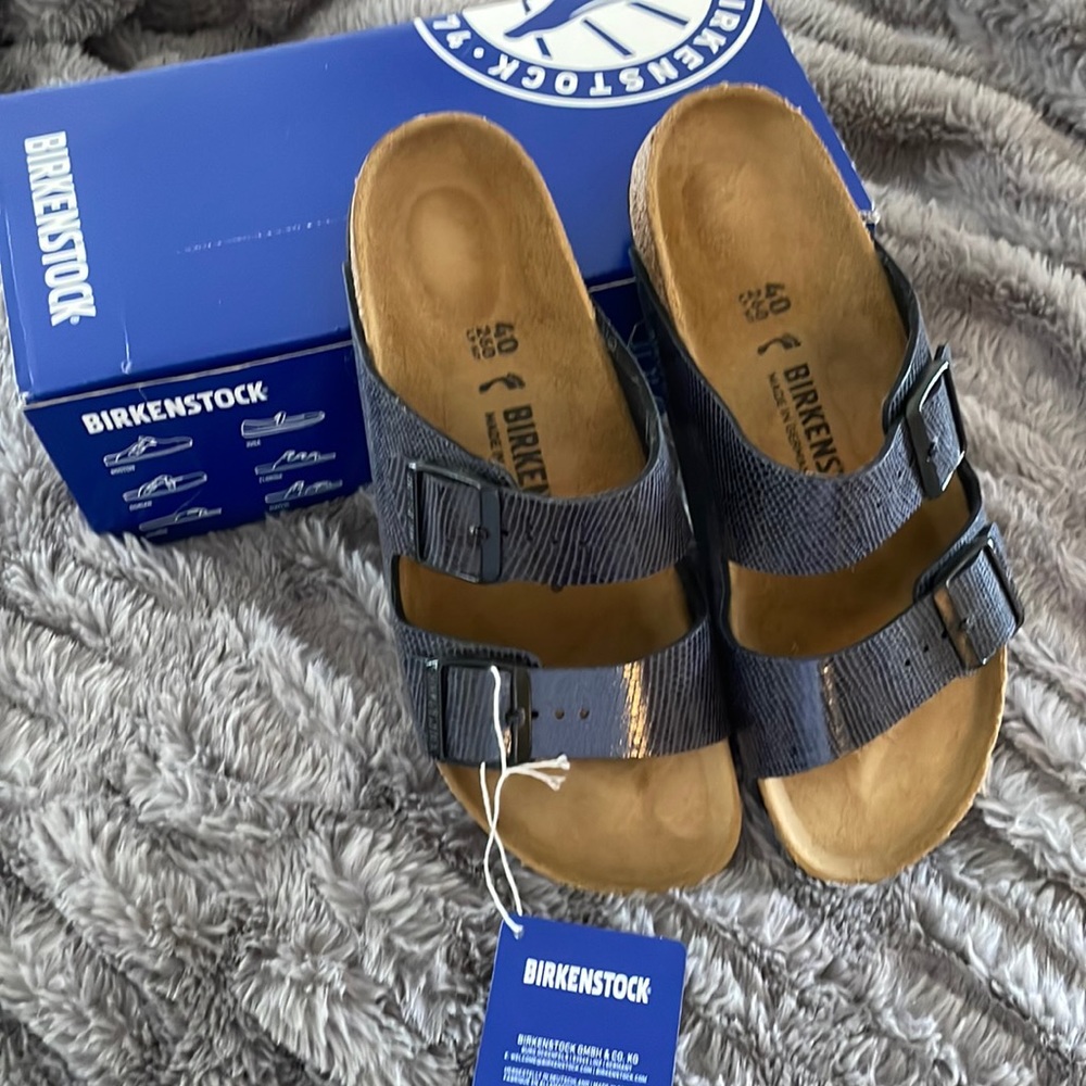 Birkenstock Arizona BS Size Euro 40/Size 9. Midnight Snake Embossed